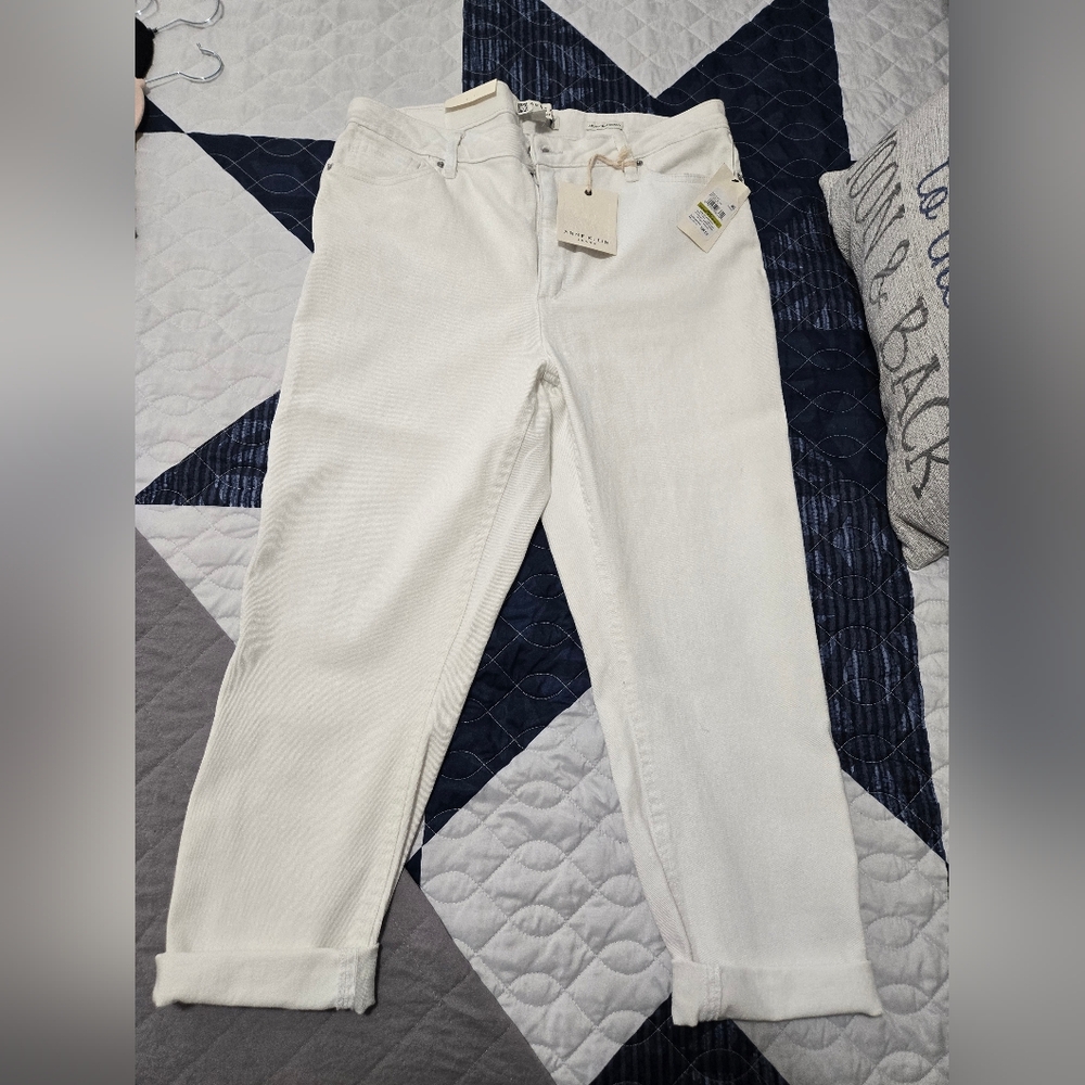Women's Anne Klein white high rise skinny jeans Size 14 BNWT